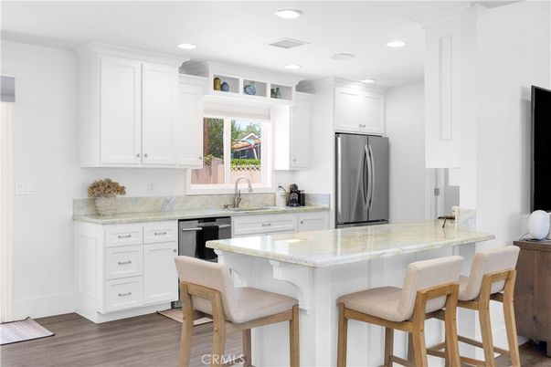 Interior, Kitchen, Recessed Lighting, Wood Texture Flooring