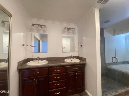 Bathroom, Dual Sink Vanities, Glass Shower, Interior