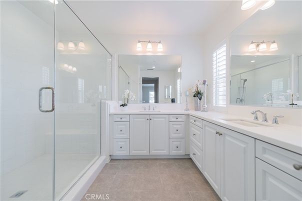 Bathroom, Dual Sink Vanities, Glass Shower, Interior