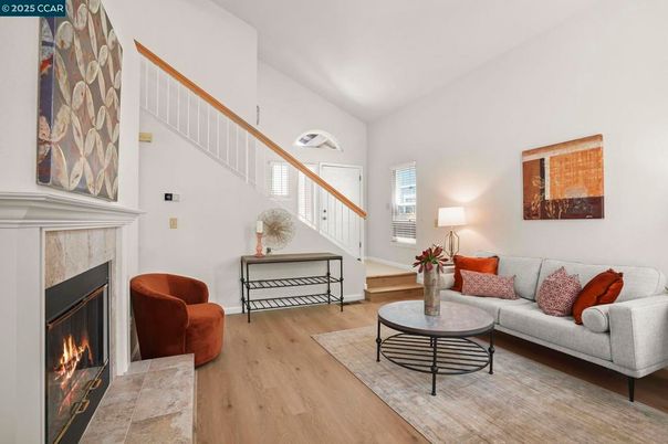Fireplace, Interior, Living room, Wood Texture Flooring