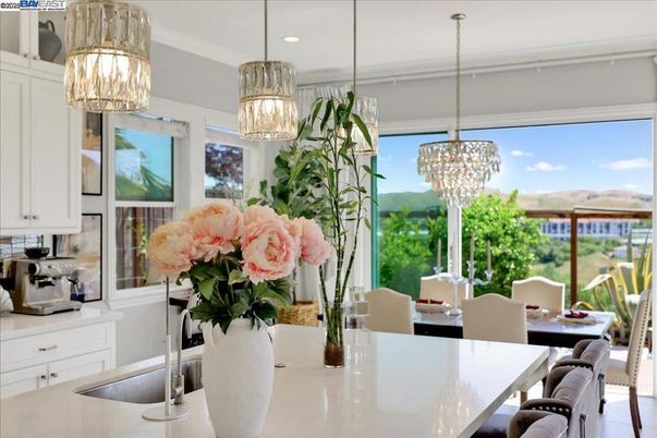 Chandelier, Dining room, Interior, Recessed Lighting