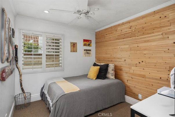Bedroom, Interior, Recessed Lighting, Wooden Walls