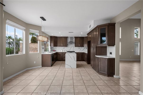 Interior, Kitchen, Marble Walls, Pendant Lights, Recessed Lighting