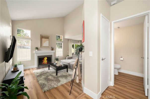 Fireplace, Interior, Living room, Wood Texture Flooring