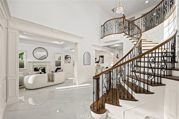Fireplace, Interior, Marble, Recessed Lighting