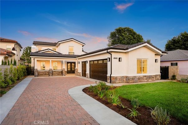 Attached, Backyard, Exterior, Facade, Solar Panels, Spanish Mediterranean