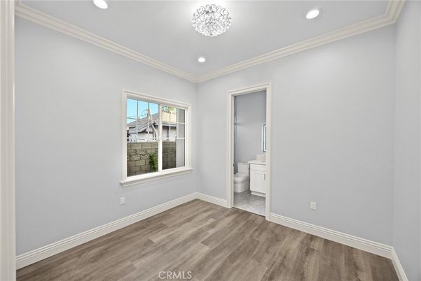 Bathroom, Empty room, Interior, Recessed Lighting, Wood Texture Flooring