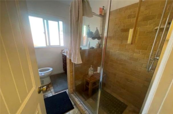 Bathroom, Glass Shower, Interior, Stone Walls