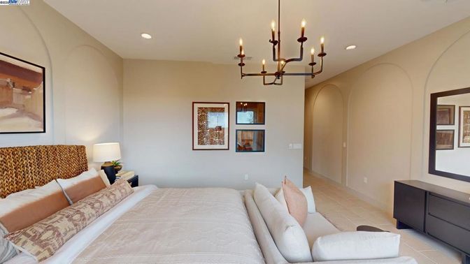 Bedroom, Chandelier, Interior, Recessed Lighting