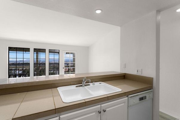 Bathroom, Interior, Recessed Lighting, Tile Countertops, Washer