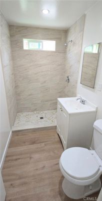 Bathroom, Interior, Recessed Lighting, Wood Texture Flooring