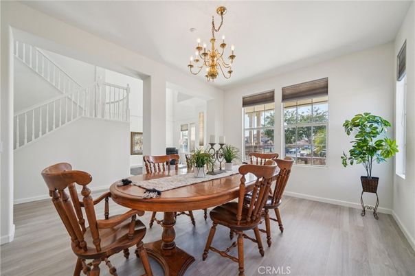 Chandelier, Dining room, Interior, Wood Texture Flooring