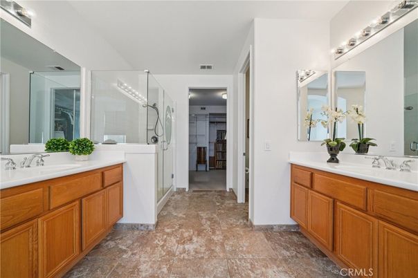 Bathroom, Dual Sink Vanities, Glass Shower, Interior
