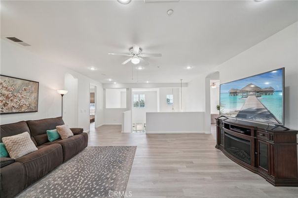 Interior, Kitchen, Living room, Recessed Lighting, Wood Texture Flooring