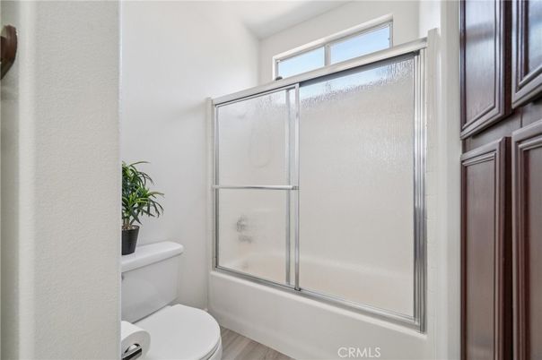 Bathroom, Glass Shower, Interior, Wood Texture Flooring