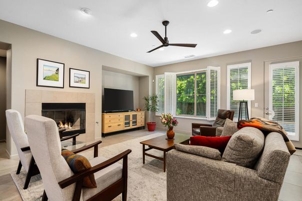 Fireplace, Interior, Living room, Recessed Lighting