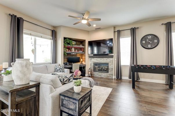 Fireplace, Game Room, Interior, Living room, Wood Texture Flooring