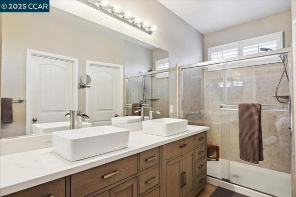 Bathroom, Dual Sink Vanities, Glass Shower, Interior