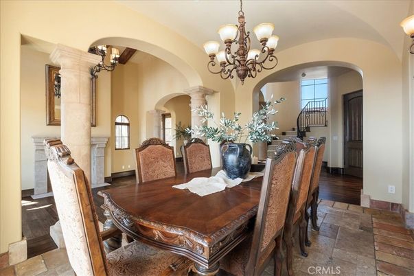 Chandelier, Dining room, Interior, Wood Texture Flooring