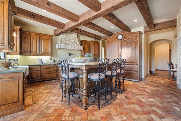 Interior, Kitchen, Recessed Lighting, Wooden Beams
