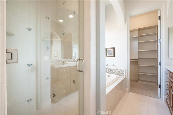 Bathroom, Glass Shower, Interior, Recessed Lighting, Walk-in Closets