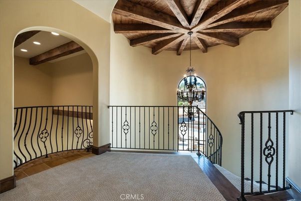 Chandelier, Interior, Pendant Lights, Recessed Lighting, Wooden Beams, Wooden Ceilings
