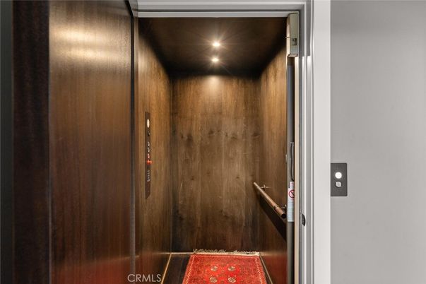 Elevator, Interior, Recessed Lighting, Wooden Ceilings, Wooden Walls