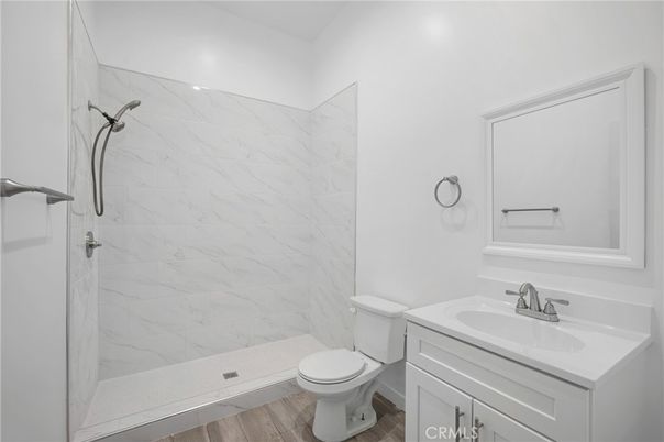 Bathroom, Interior, Marble Walls, Wood Texture Flooring