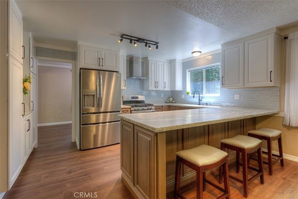 Interior, Kitchen, Stainless Steel Appliances, Wood Texture Flooring