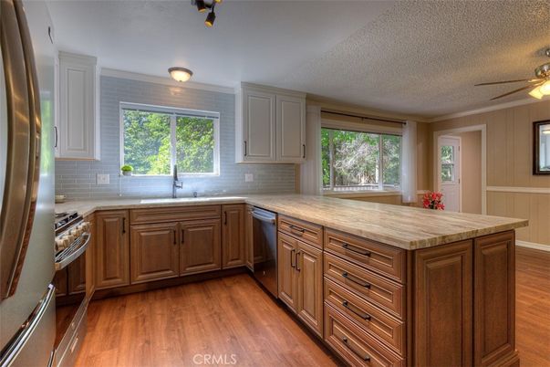 Interior, Kitchen, Stainless Steel Appliances, Wood Texture Flooring