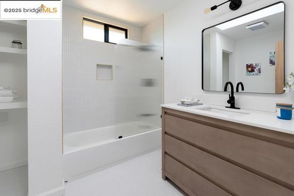 Bathroom, Dual Sink Vanities, Glass Shower, Interior
