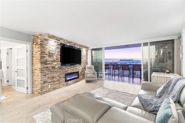 Fireplace, Interior, Living room, Stone Walls, Water, Wood Texture Flooring