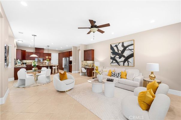 Dining room, Interior, Kitchen, Living room, Pendant Lights, Recessed Lighting, Stainless Steel Appliances