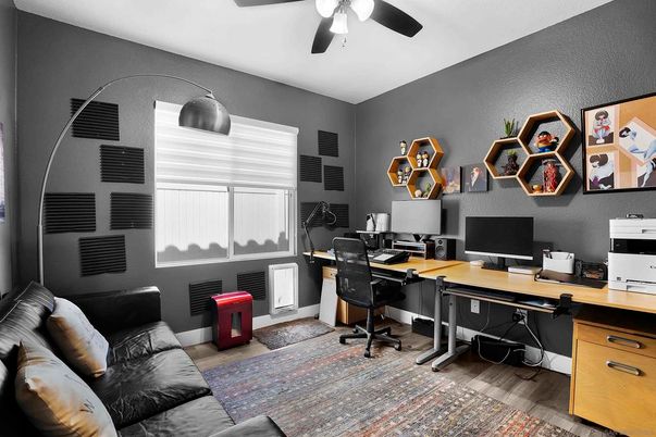 Home Office, Interior, Wood Texture Flooring