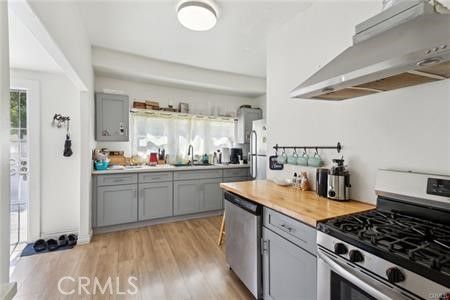 Interior, Kitchen, Stainless Steel Appliances, Wood Texture Flooring