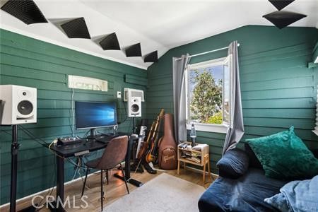 Home Office, Interior, Wood Texture Flooring, Wooden Walls