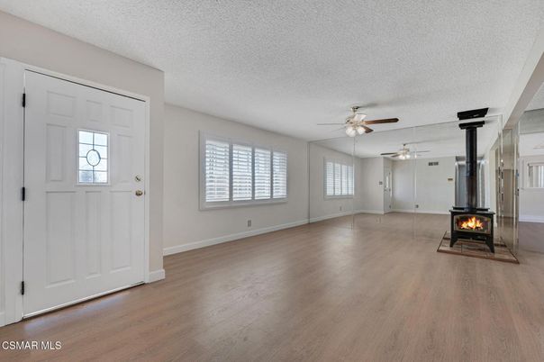 Empty room, Fireplace, Interior, Wood Texture Flooring