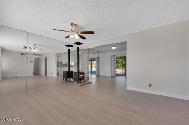 Empty room, Fireplace, Interior, Wood Texture Flooring