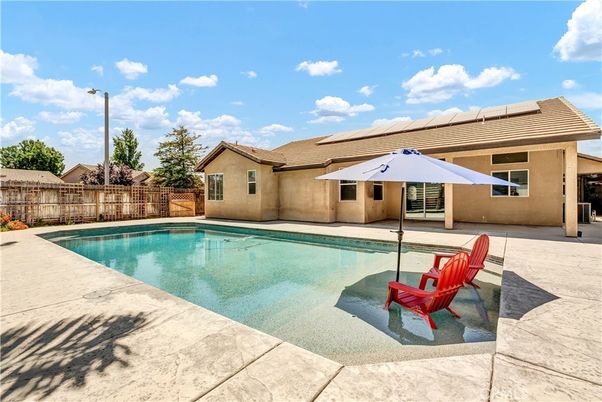 Exterior, Pool, Solar Panels
