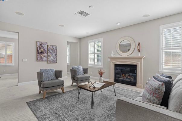 Fireplace, Interior, Living room, Recessed Lighting