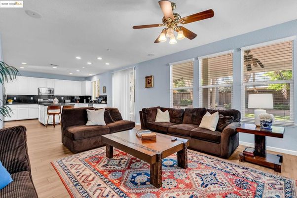 Interior, Kitchen, Living room, Recessed Lighting, Stainless Steel Appliances, Wood Texture Flooring