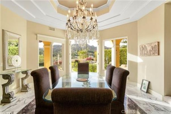 Chandelier, Dining room, Interior, Marble