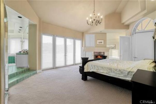 Bedroom, Chandelier, Fireplace, Interior