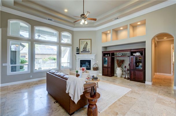Fireplace, Interior, Living room, Recessed Lighting
