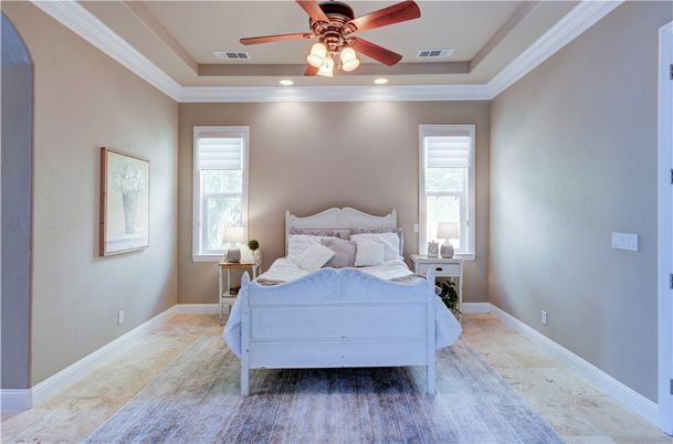 Bedroom, Interior, Recessed Lighting