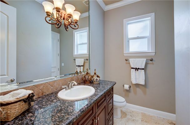 Bathroom, Chandelier, Interior