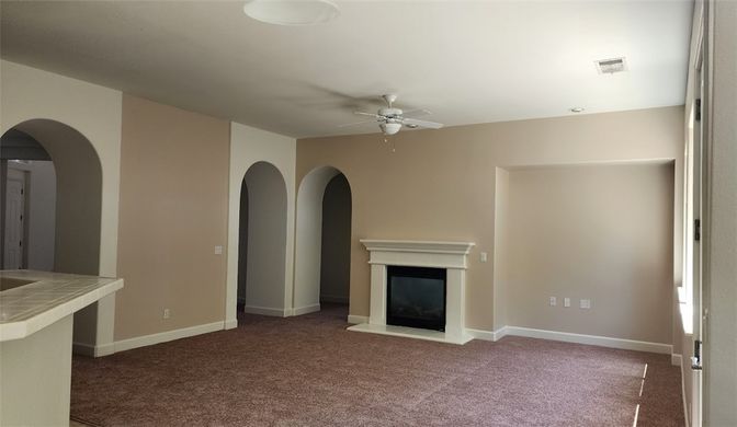 Empty room, Fireplace, Interior