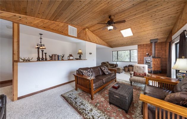 Fireplace, Interior, Living room, Pendant Lights, Stone Walls, Wooden Ceilings