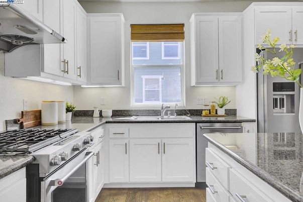Interior, Kitchen, Stainless Steel Appliances, Wood Texture Flooring