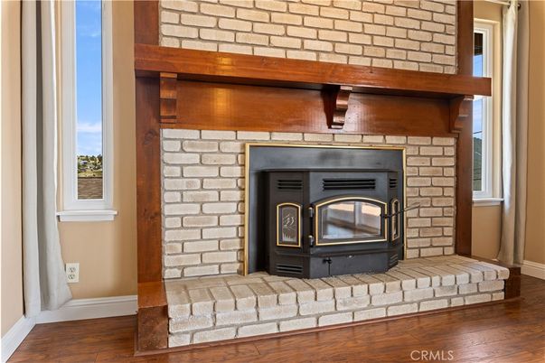 Fireplace, Interior, Stone Walls, Wood Texture Flooring